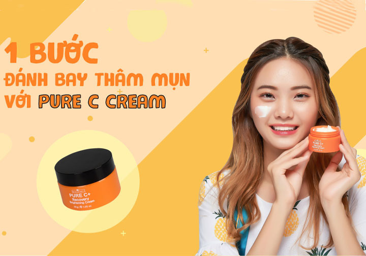 RA MẮT sản phẩm TRỊ THÂM MỤN với Kem Dưỡng Trắng Da Mediskinbyc Pure C Cream